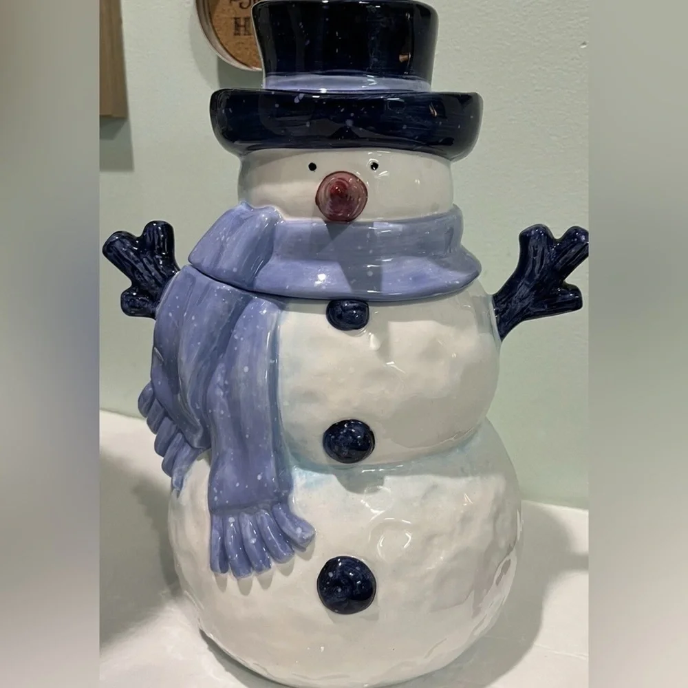 Snowman Cookie Jar Vintage 2001 Home For The Holidays so adorable piece